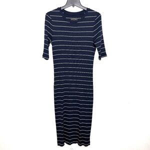 Banana Republic navy and white stripe midi dress